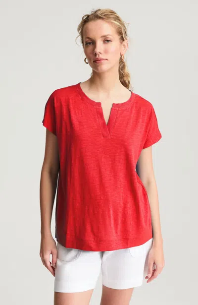 Jjill Tall Cap-sleeve Tee Shirt In Red Berry