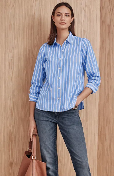 Jjill Tall Classic Poplin Shirt In Blue Lotus Multi
