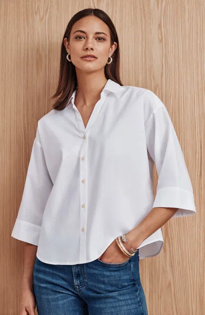 Jjill Tall Contemporary Poplin Shirt In White