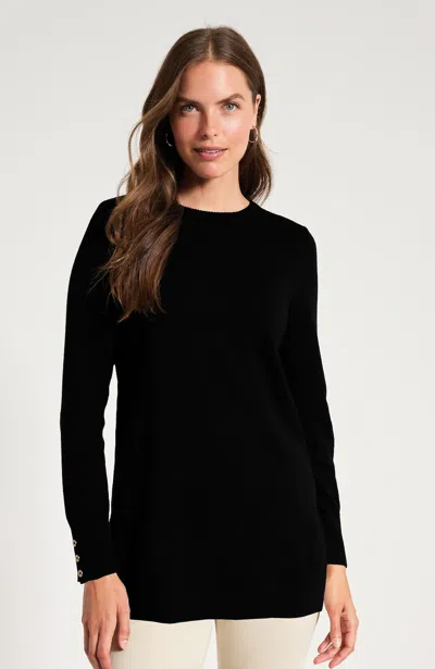 Jjill Tall Cotton Cashmere Tunic In Black