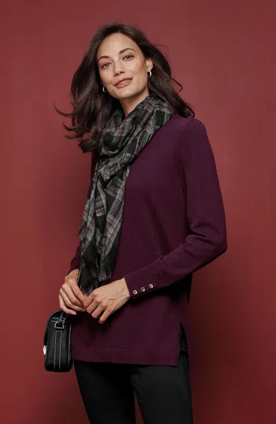 Jjill Tall Cotton Cashmere Tunic In Port