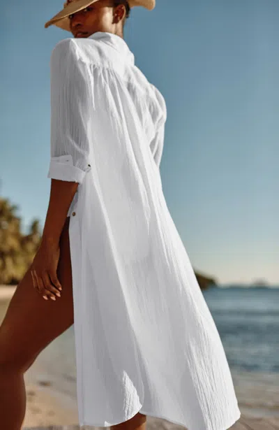 Jjill Tall Cotton Duster In White