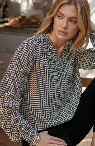 Jjill Tall Crepe Top In Black Stylish Geo