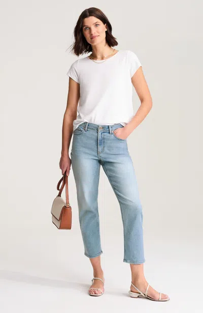 Jjill Tall Curvy-fit Straight-leg Cropped Jeans In Amalfi Coast Wash