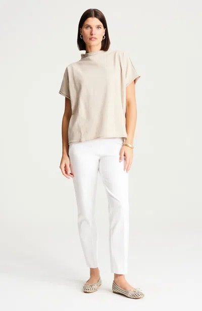 Jjill Tall Curvy-fit Versatile Cotton-stretch Slim-leg Pants In White