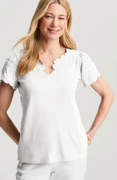 Jjill Tall Embroidered Top In White