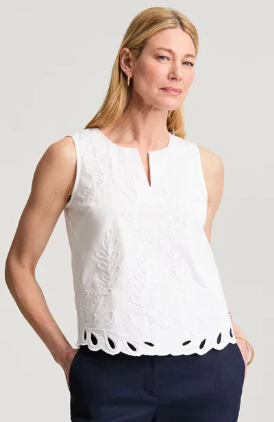 Jjill Tall Eyelet Poplin Tank Top In Gray
