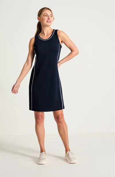 Jjill Tall Fit Elevation Knit Piped Dress In Blue