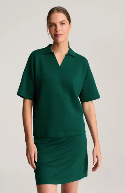 Jjill Tall Fit Elevation Knit Polo In Green