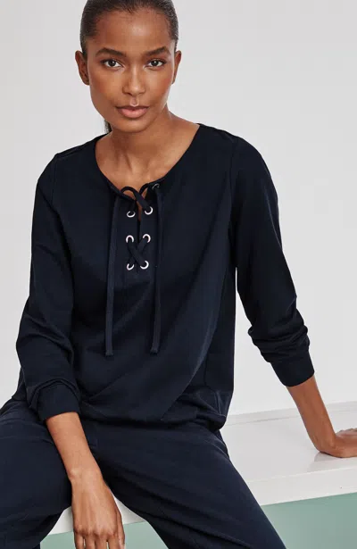 Jjill Tall Fit French Terry Sweatshirt In Navy Blue