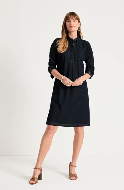 Jjill Tall Indigo Popover Dress In Luna Wash