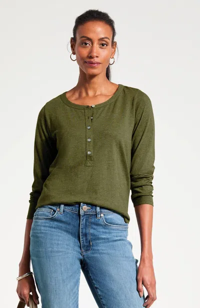 Jjill Tall Knit Henley Top In Green