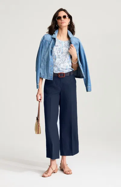 Jjill Tall Linen Wide-leg Pants In True Navy