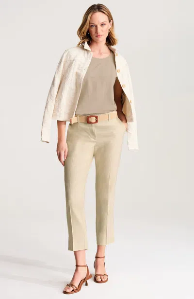 Jjill Tall Linen-stretch Slim-leg Pants In Pebble