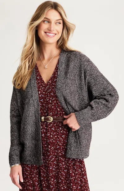 Jjill Tall Marled Dolman-sleeve Cardigan In Black Multi