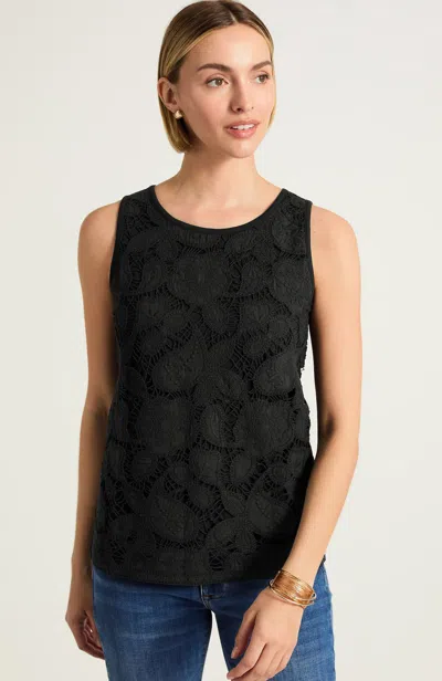 Jjill Tall Mixed-media Crochet Tank Top In Multi