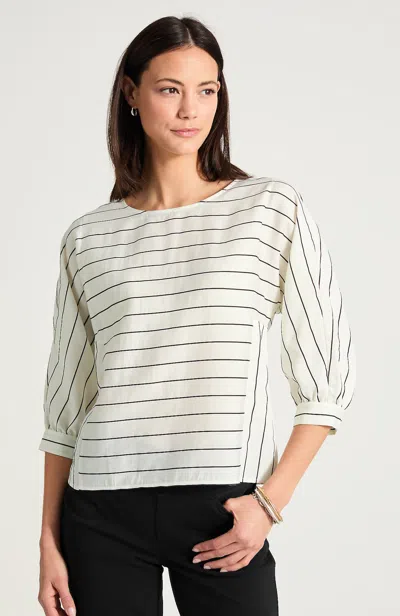 Jjill Tall Mixed-stripes Top In Cream/black