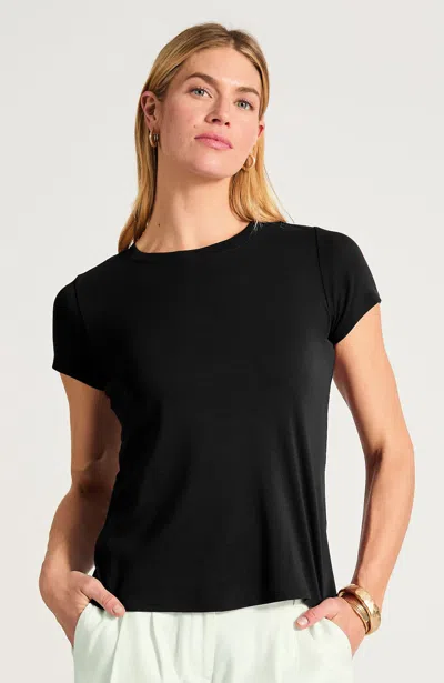 Jjill Tall Pima Short-sleeve Layering Tee Shirt In Black