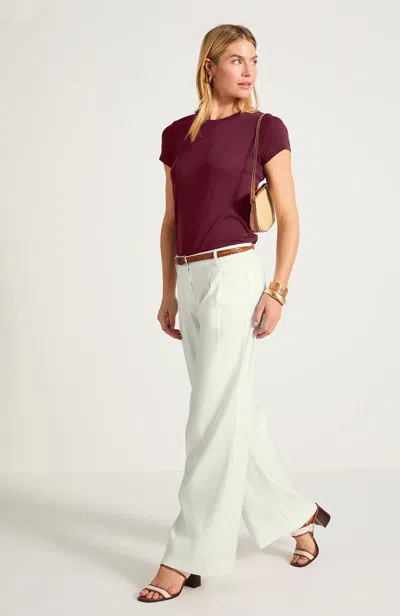 Jjill Tall Pima Short-sleeve Layering Tee Shirt In Maroon