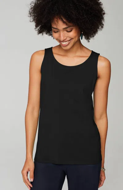 Jjill Tall Pima-stretch Knit Tank Top In Black