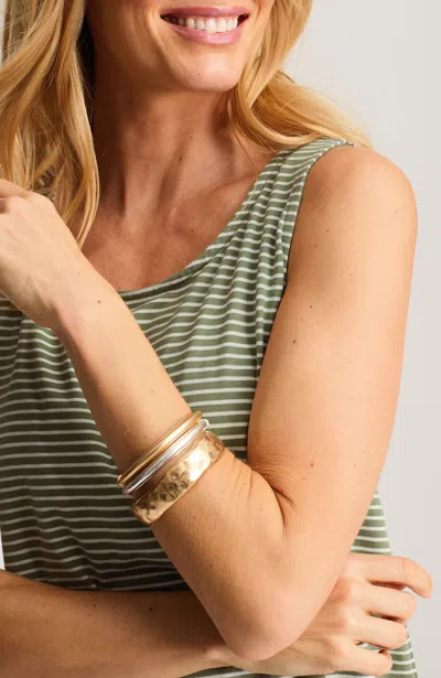 Jjill Tall Pima-stretch Knit Tank Top In Olivine/cream
