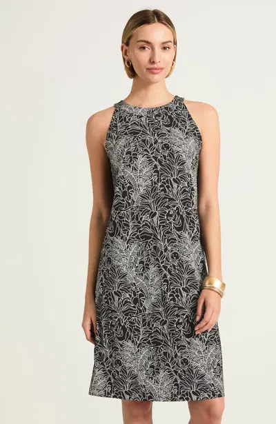 Jjill Tall Printed A-line Shift Dress In Black Illustrated Jungle