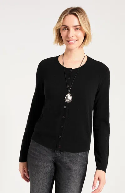 Jjill Tall Pure Jill Cashmere Cardigan In Black