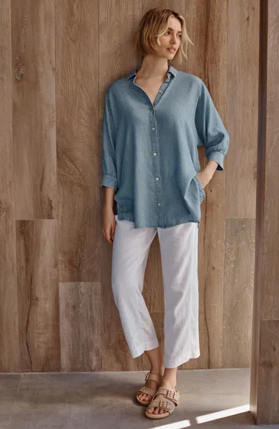 Jjill Tall Pure Jill Linen Cropped Pants In White