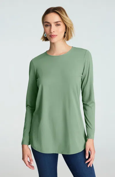 Jjill Tall Pure Jill Long-sleeve Shirttail Tee In Soft Celadon