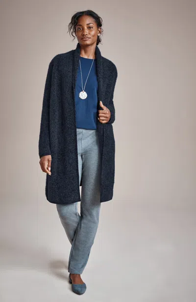 Jjill Tall Pure Jill Luxe-chenille Open-front Cardigan In Black Ink