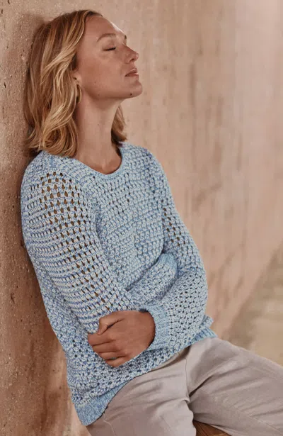 Jjill Tall Pure Jill Open-texture Sweater Pullover In Lucite Multi