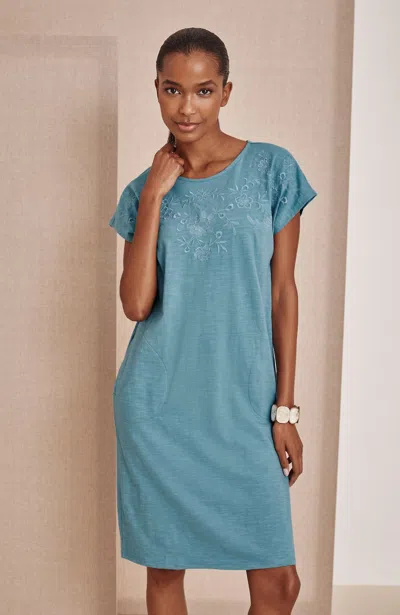 Jjill Tall Pure Jill Slub-knit T-shirt Dress In Skylight