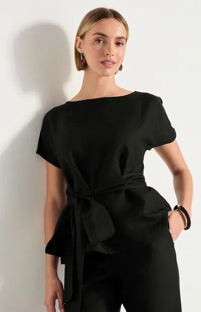 Jjill Tall Pure Jill Tie-waist Top In Black