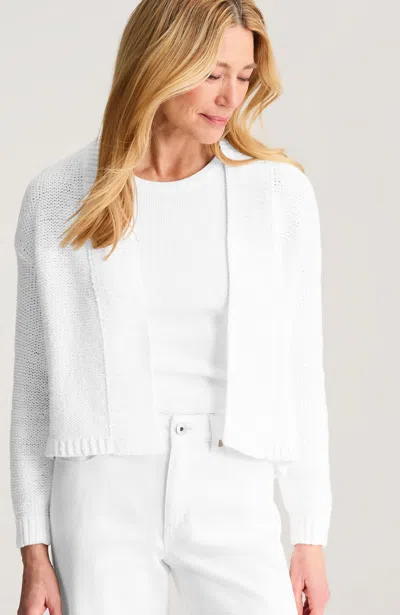 Jjill Tall Relaxed Cotton Cardigan In White