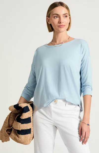 Jjill Tall Relaxed Jersey Tee Shirt In Ocean Mist