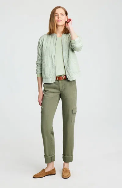 Jjill Tall Relaxed Straight-leg Cargo Jeans In Light Moss Green
