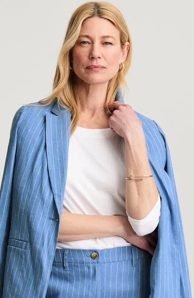 Jjill Tall Ruched-sleeve Tee Shirt In White