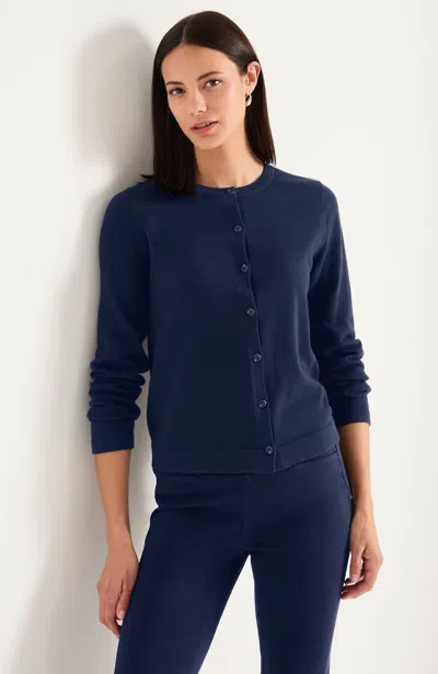 Jjill Tall Short Crew-neck Cardigan In Classic Navy