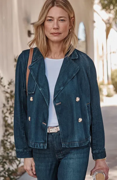 Jjill Tall Short Denim Trench Jacket In Sorrento Wash