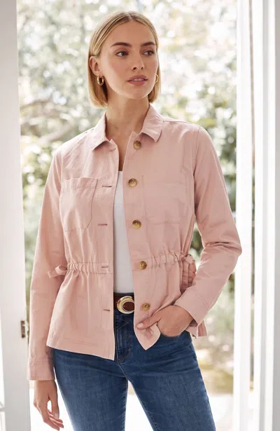 Jjill Tall Side-tie Button-front Jacket In Rosewater