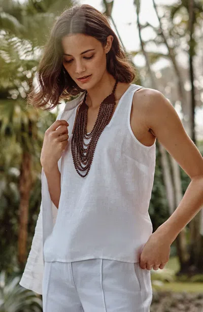 Jjill Tall Square-neck Tank Top In White