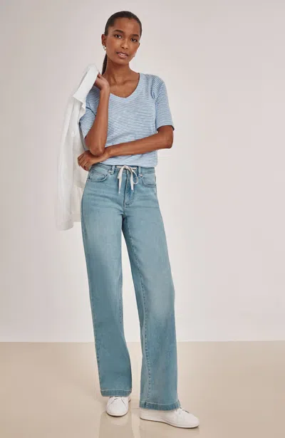 Jjill Tall Tie-waist Wide-leg Jeans In Bleeker Wash