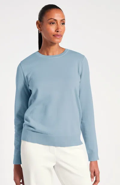 Jjill Tall Tipped Crew-neck Sweater In Fresh Air/cream