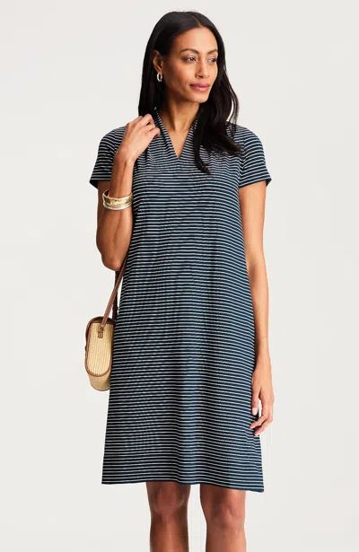 Jjill Tall Wearever Cap-sleeve A-line Dress In Blue