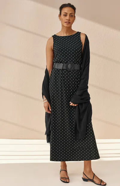 Jjill Tall Wearever Maxi A-line Tank Top Dress In Black
