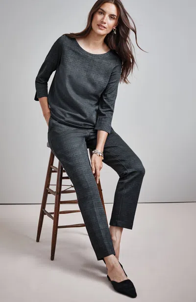 Jjill Tall Wearever Polished-knit Slim-leg Trousers Pants In Grey