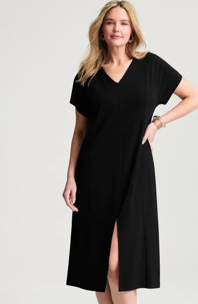 Jjill Tall Wearever Seamed V-neck Dress In Black