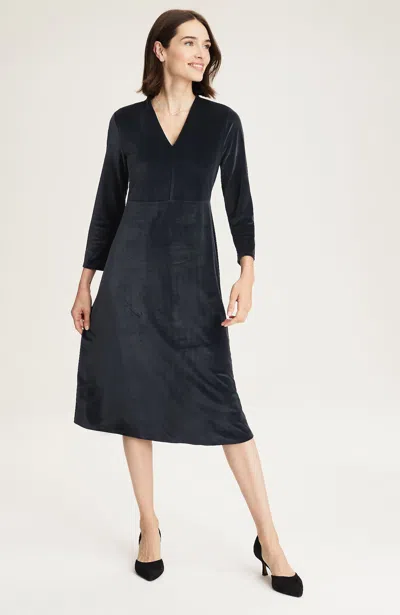 Jjill Tall Wearever Velvet Knit Dress In Coal