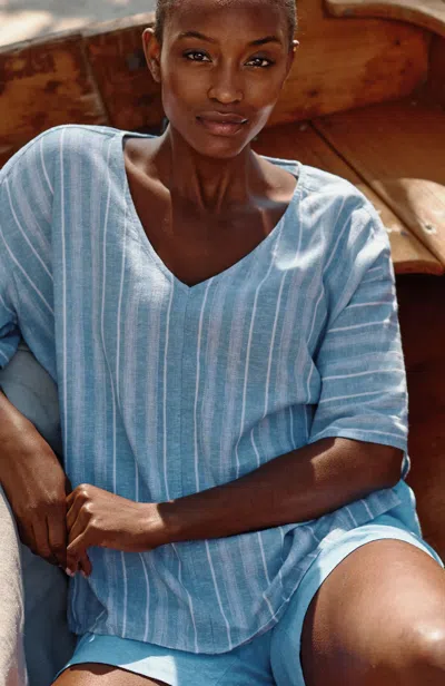 Jjill Tall Woven Caftan In Blue