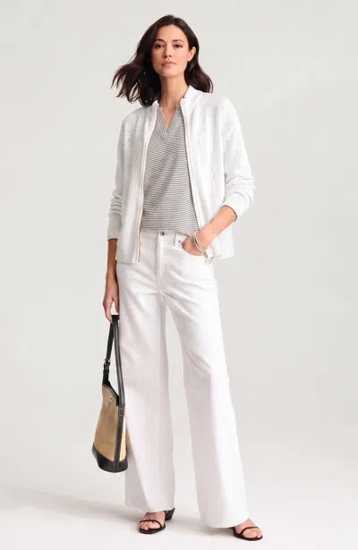 Jjill Tall Zip-front Cardigan In White